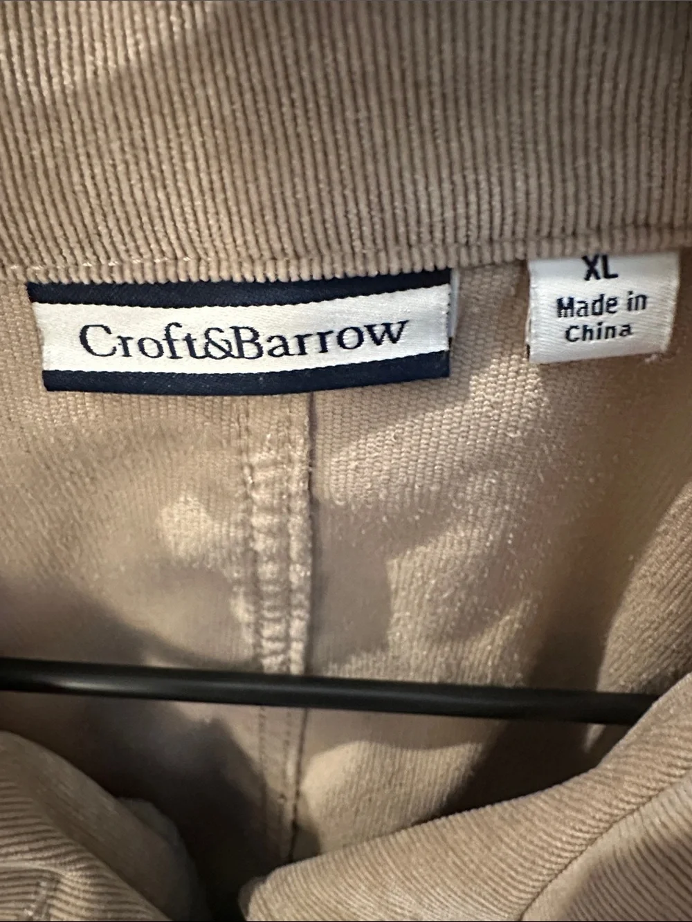 croft & barrow Taupe Corduroy Button-Front Jacket